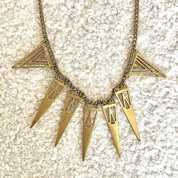 J. Crew β’ gold triangle fringe chain link adjustable necklace - Picture 2 of 10